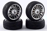 15-Spoke Touring Car Wheel Chrome & Tyre Set 4pcs (  )
