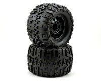 Trencher X 3.8 Traxxas Style Bead Tires on F-11 1/2 Offset Black Wheels Revo 2pcs (  )