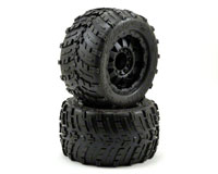 Shockwave 3.8 Traxxas Style Bead Tires on F-11 1/2 Offset Black Wheels Revo 2pcs (  )