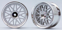 Yokomo 10-Spoke Mesh Chrome Wheels Silver 4mm Offset 2pcs (  )
