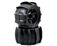 Sling Shot 3.8 Sand Tires Mounted on Desperado Black 1/2 Offset 17mm Wheels 2pcs (  )