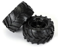 Masher 2.8 Traxxas Style Bead Tires on Desperado Black Wheels Electric Rear 2pcs